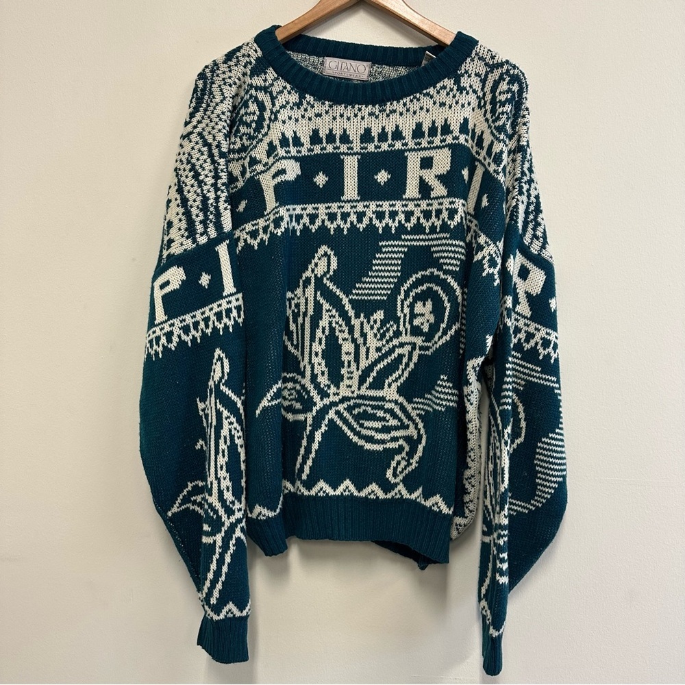 Gitano Teal and Cream SPIRIT Knit Sweater